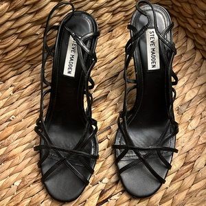 Steve Madden Black Strappy Heels